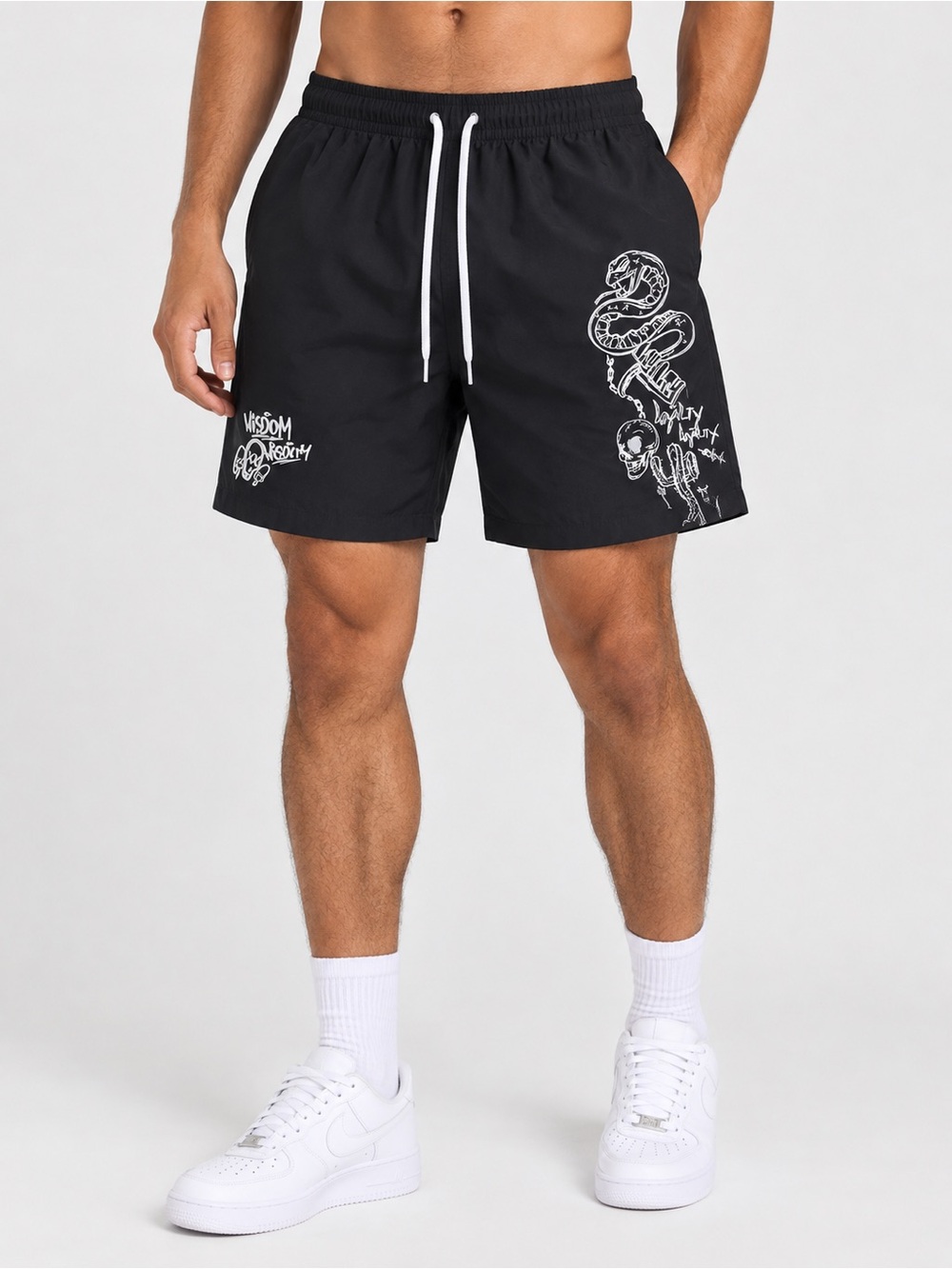 Men’s Black Graphic Shorts